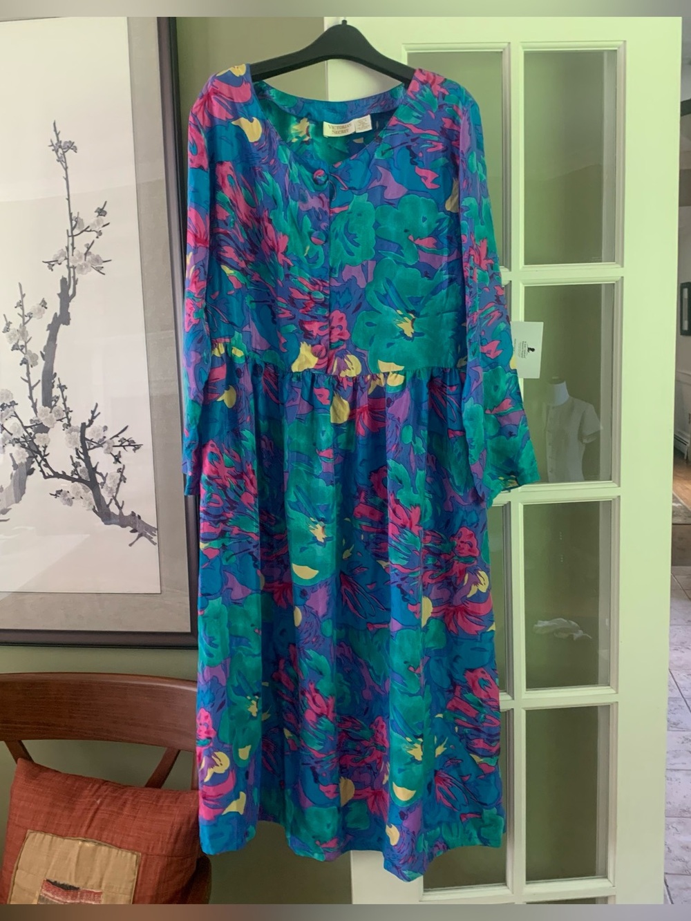 Vintage Victoria's Secret Floral Silk Day Dress S